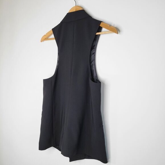 EXPRESS DESIGN STUDIO Black Tuxedo Vest Size 6 Y2K Indie Office 00s Sleeveless - Picture 7 of 11